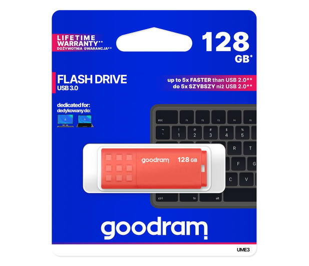 GOODRAM USB 3.1/USB 3.1 gen 2/USB 3.2 gen 2 128GB 60MB/s UME3-1280O0R11 - 606355 - zdjęcie 5